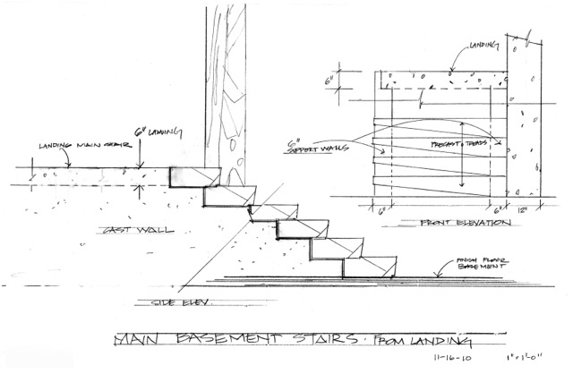 House 7 Stairs | Sketch from the side | CHENG Design | sustainable, emotional, timeless design