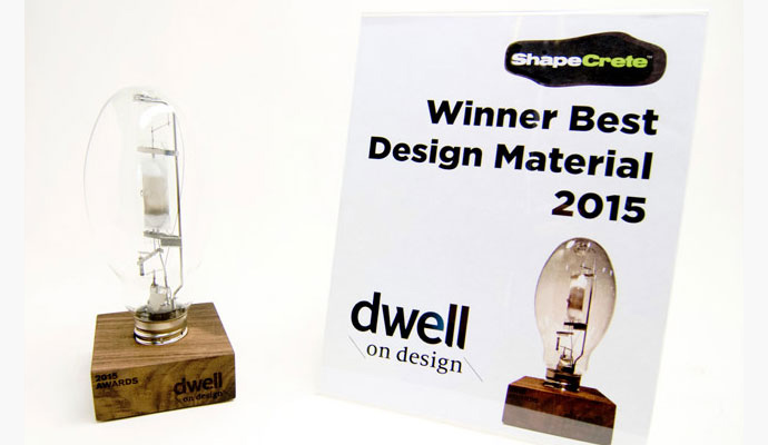 ShapeCrete wins Dwell on Design 2015 - Best Design Material
